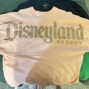 Disneyland Parks Spirit Jersey Rose Gold Glitter Long Sleeve Crewneck